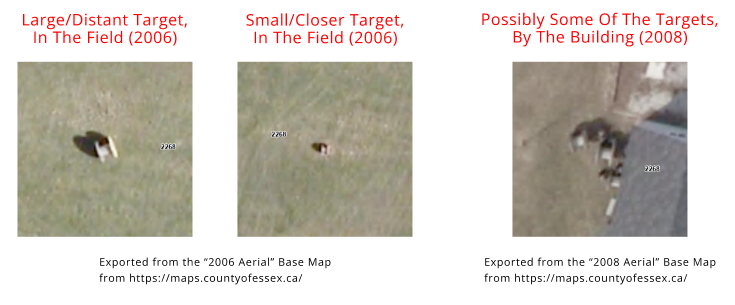 2006 and 2008 Aerial Photo of Golf Driving Range Targets at the Tee Off Time Driving Range, 2268 Front Rd. N. (Amherstburg, Ontario)